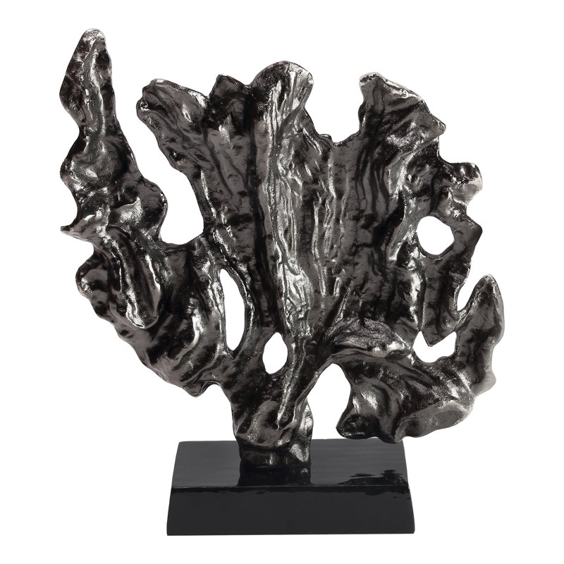 CORAL SCULPTURE SMALL BLACK NICKEL, 19" H x 10" W x 18" D