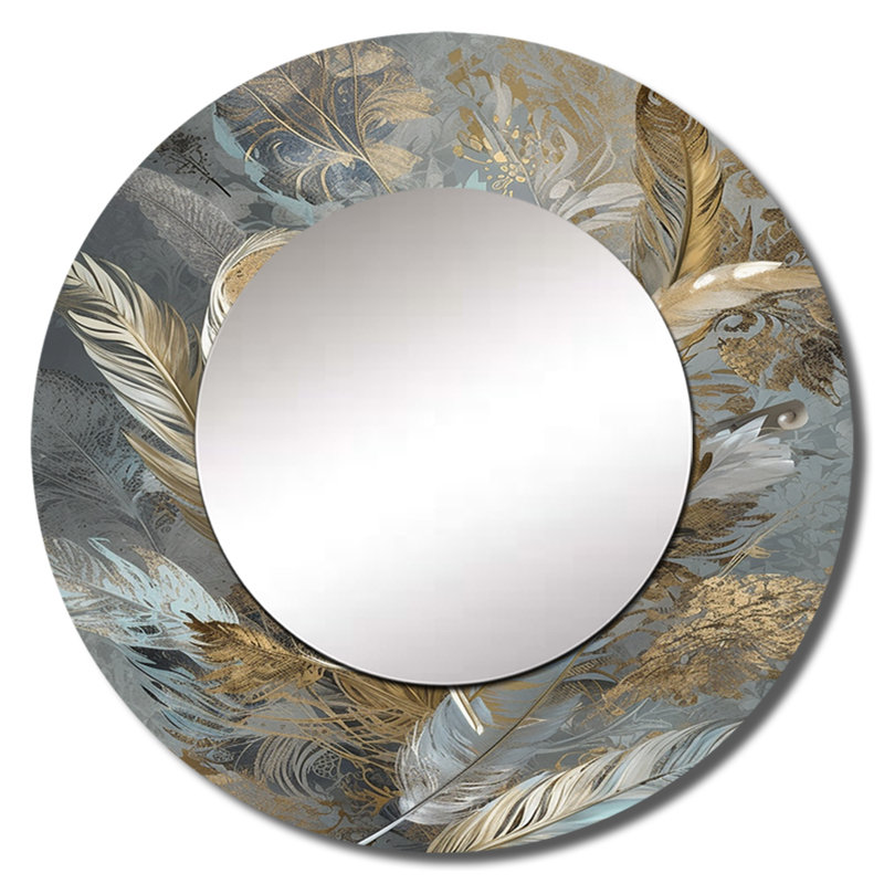 Rahnuma Gold Feather Extravaganza V - Glam, 36 po x 36 po