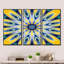 «Yellow and Blue Fractal Flower», reproduction de cadre flottant sur toile 3 pièces-370978354-370978355