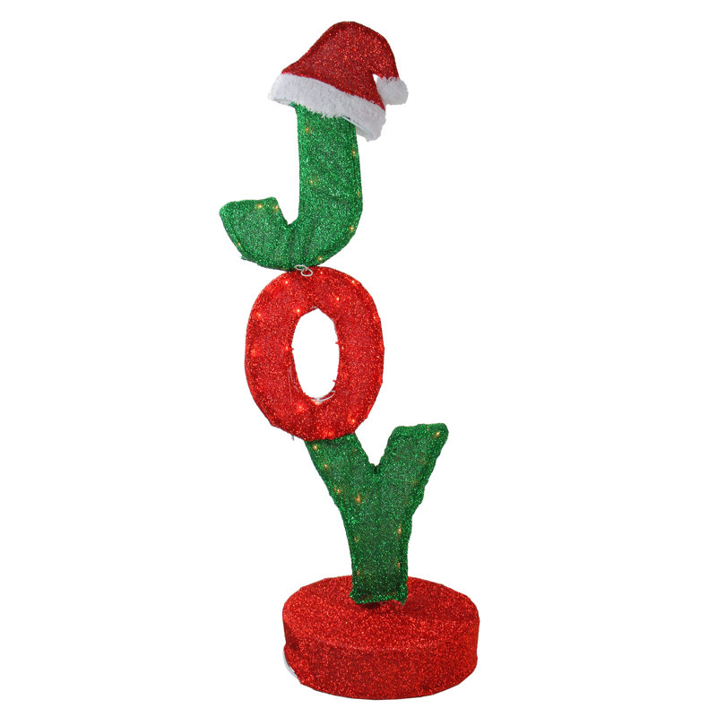 Décoration de Noël d'extérieur 43,5 "rotative rouge et verte" JOY "