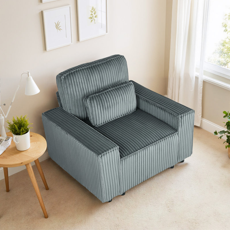 Fauteuil d'appoint Langsa, Tissu gris foncé