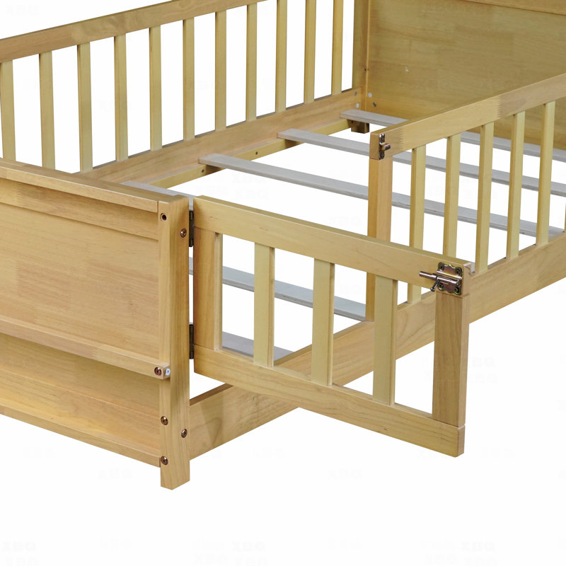 Twin Bed, Floor With Built-In Book Rack And Door