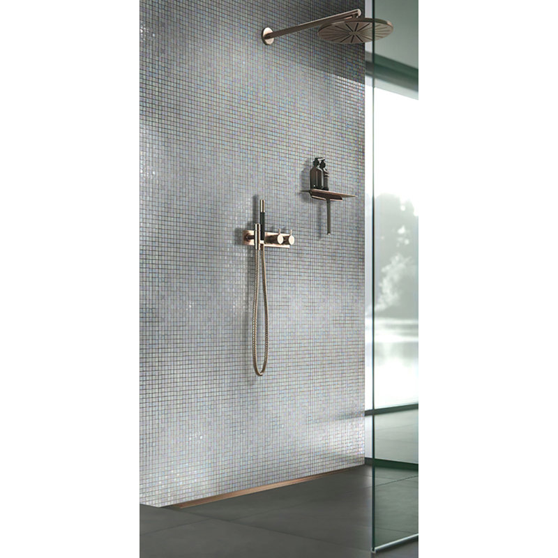 Skosh 0.6" x 0.6" Glass Grid Mosaic Wall & Floor Tile, Dark Blue/Green