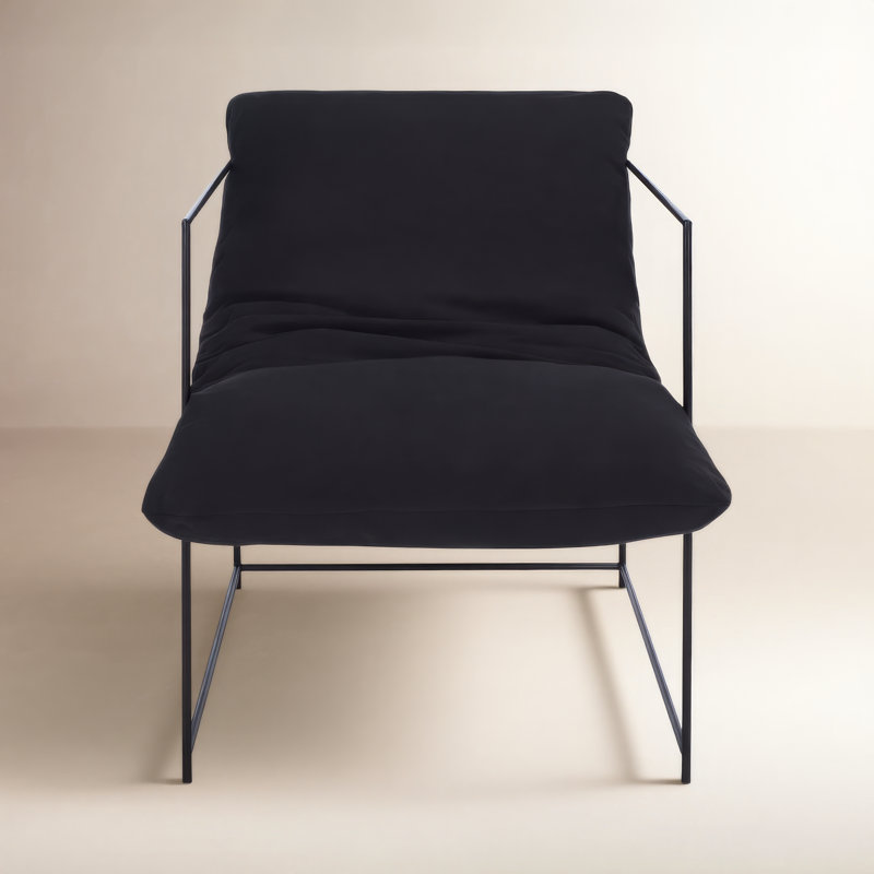 Giulietto Upholstered Armchair, Black Linen