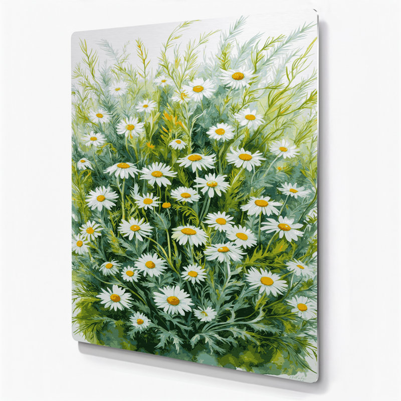 Aquarelle botanique 73, art mural en métal beige, H 10 po x l 8 po