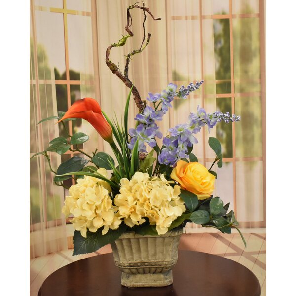 Faux Silk Mixed Arrangement in Vase