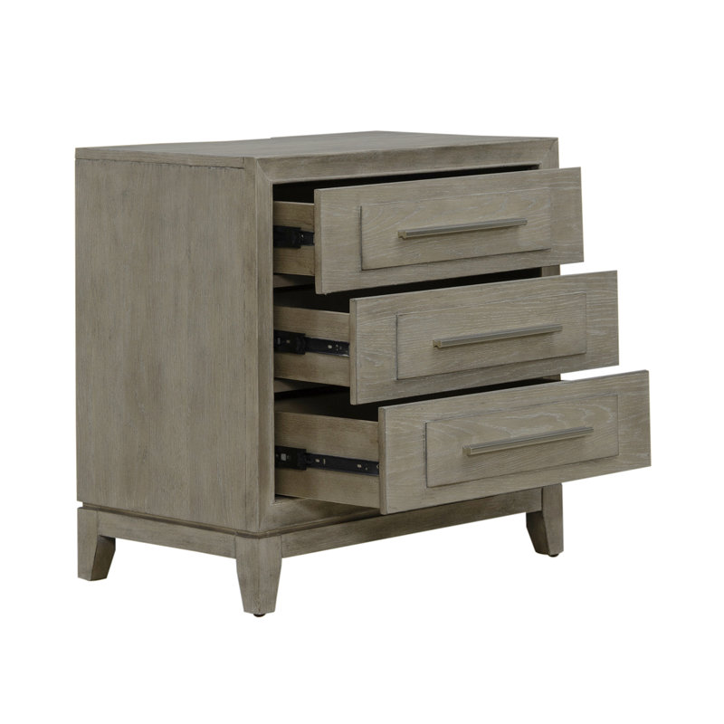 Ensemble de chambre à coucher avec lit à panneaux, commode et miroir Chantee, King