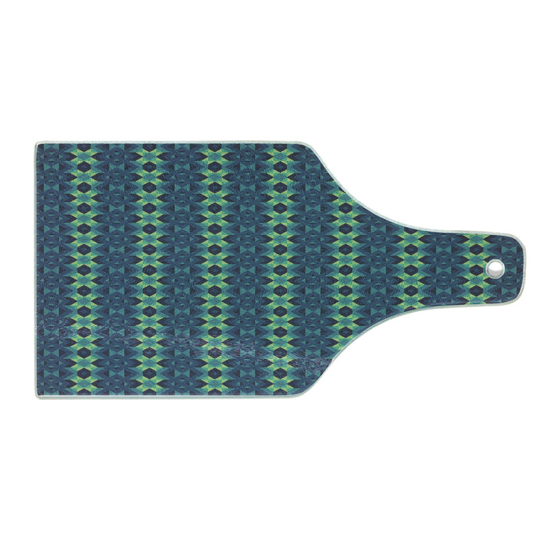 Planche à découper en verre trempé bleu et vert Ambesonne