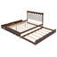 Lit plateforme avec rangement en bois, 2 grands tiroirs, lit gigogne, un ensemble de prises et ports USB-1668139072