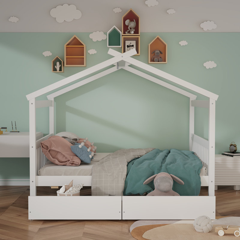 Kids Daybed with Drawers, White