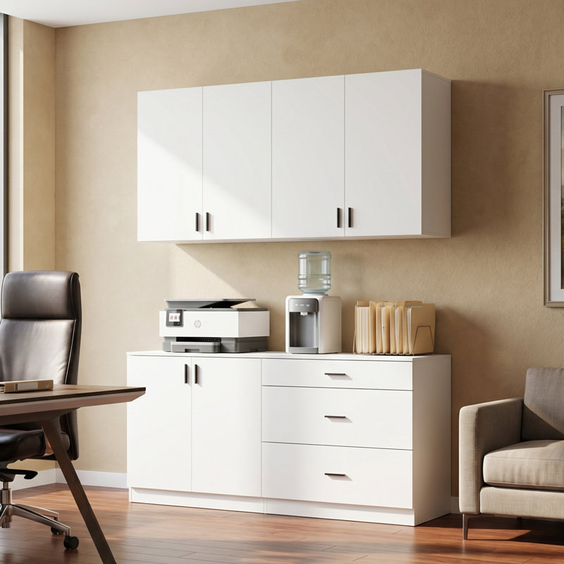 Armoire de rangement double blanche l 63 po x P 15,7 po x H 63 po