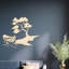 Art mural abstrait d'un bateau et d'arbres sur une île - ACM-1258959860-1258959861