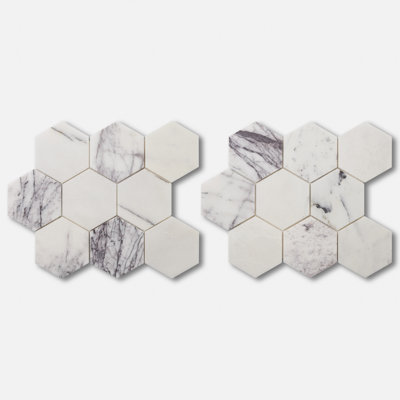 Lilac Premium 4” Hexagon Honed Marble Mosaic Tile