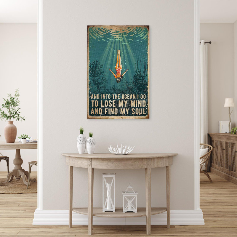 «Into the Ocean», impression sur toile tendue, H 36 po x l 24 po x P 1,25 po