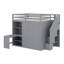 Lit mezzanine avec garde-robe, bureau et tablettes-1175811251