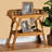 Tarah 1-Open Shelf 2-Tier Console Table in Natural Rattan, 29.25" H X 31.74" W X 13.62" D