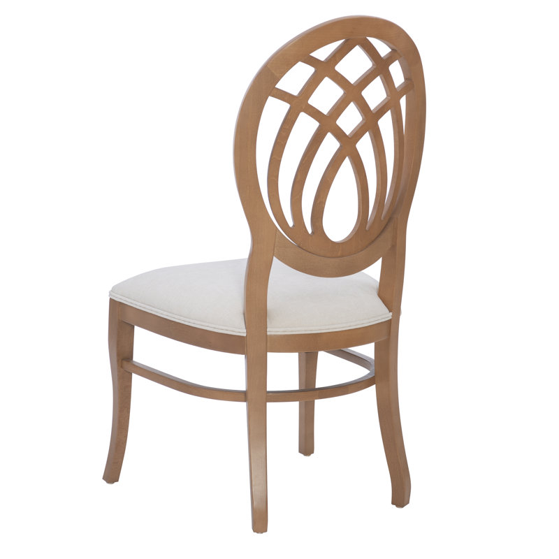 Light Brown Upholstered Cross Back Side Chair Set