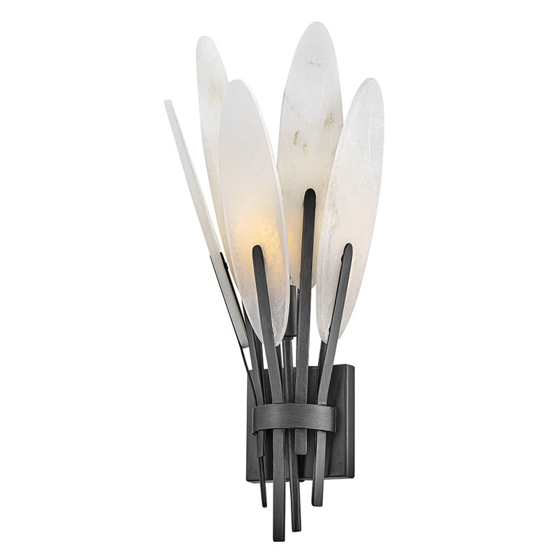 Applique murale en acier Nerine, Graphite brossé