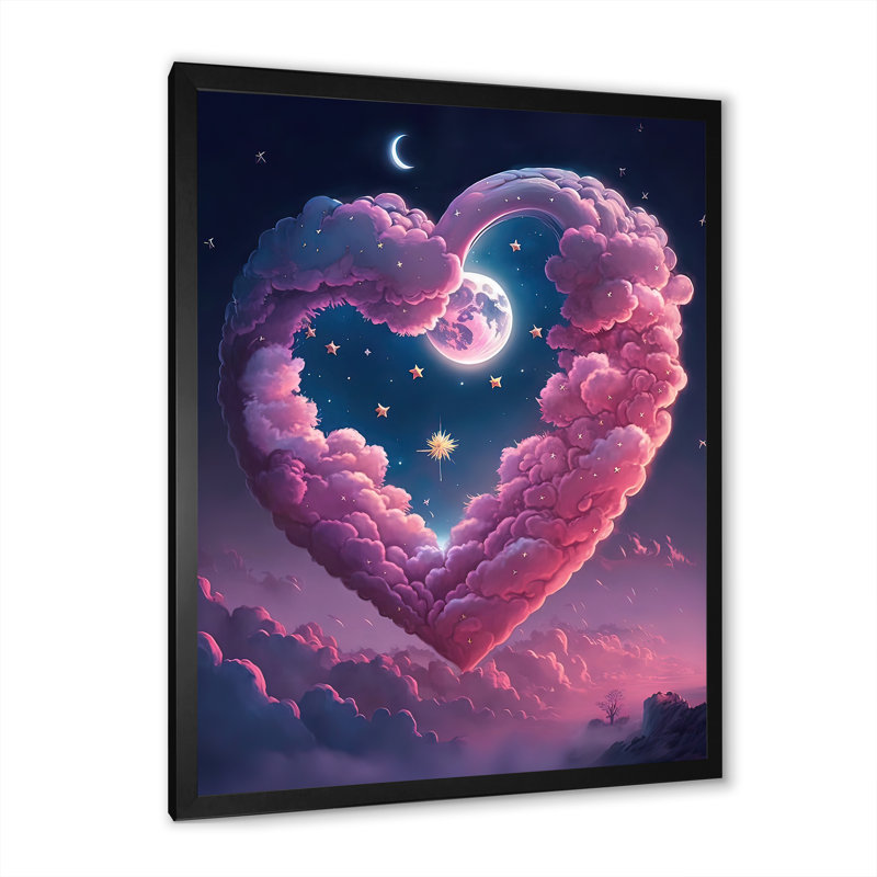 «Cotton Candy Cloud He I», reproduction sur toile, H 20 po x l 12 po x P 1 po, Cadre photo noir