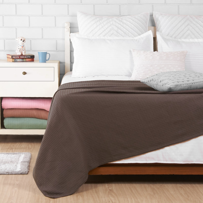 Couverture 100% coton Ariza Sleep, Brun, Très grand