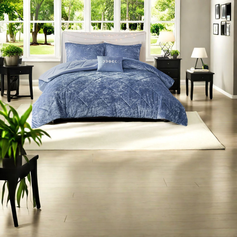 Ensembles de literie luxueux, édredon en velours de polyester, style chambre à coucher glamour