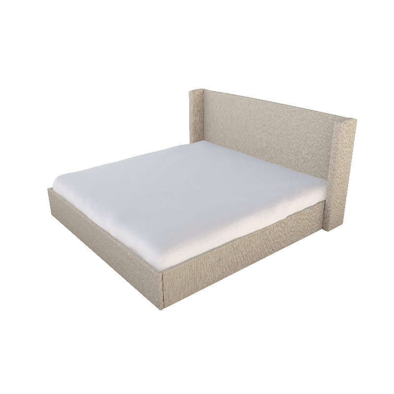 Chloe Upholstered Wingback Bed, Twin, Cover Story Platinum