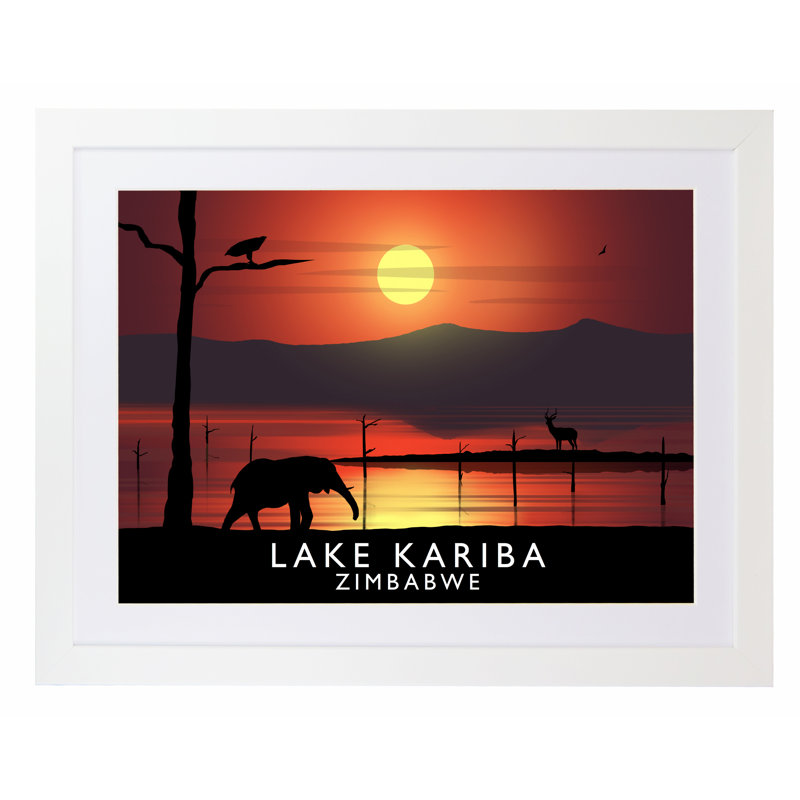 Lake Kariba by Richard O'Neil - Print, 33.5 cm H x 43.5 cm W x 2.2 cm D, White Wood Frame
