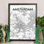 « amsterdam city map », reproduction d’impression sur affiche en tons-31735994