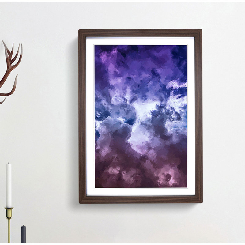 Purple Clouds in Abstract - Picture Frame Graphic Art Print, Walnut, 76cm H x 50cm W x 2cm D