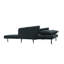 Causeuse convertible en tissu noir 61 po avec coussins