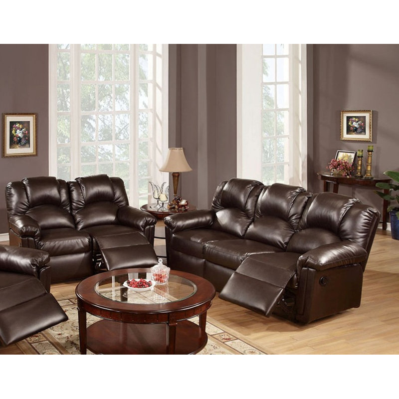 Ensemble de salon inclinable en cuir 2 pièces