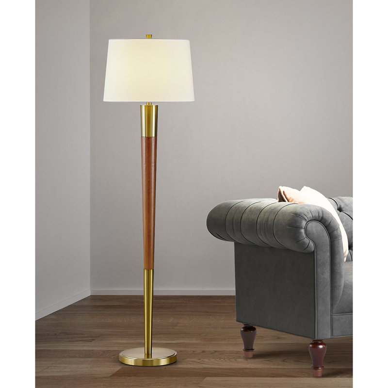 Vanover 63'' Traditional Floor Lamp, Brushed Brass