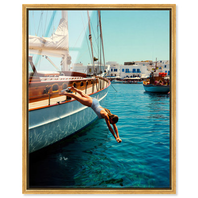 «Teakwood Dive II», reproduction d'art acrylique encadrée par Notoriart, cadre doré, H 31 po x l 25 po