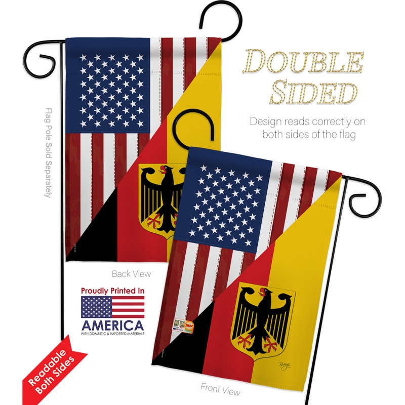 Ensemble de 2 drapeaux de jardin à 2 côtés en polyester pour l’amitié american german