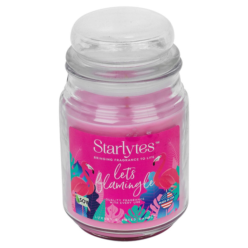 Scented Tumbler Candle with Glass Holder, Lets Flamingle