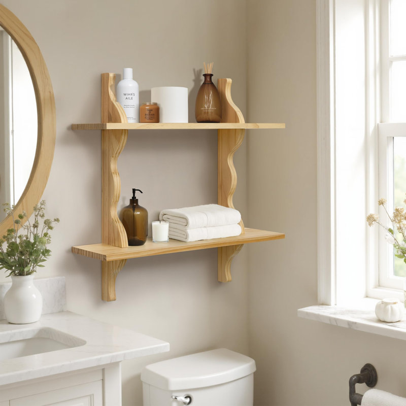 60cm W Manufactured Wood Wall Mounted Shelving Unit