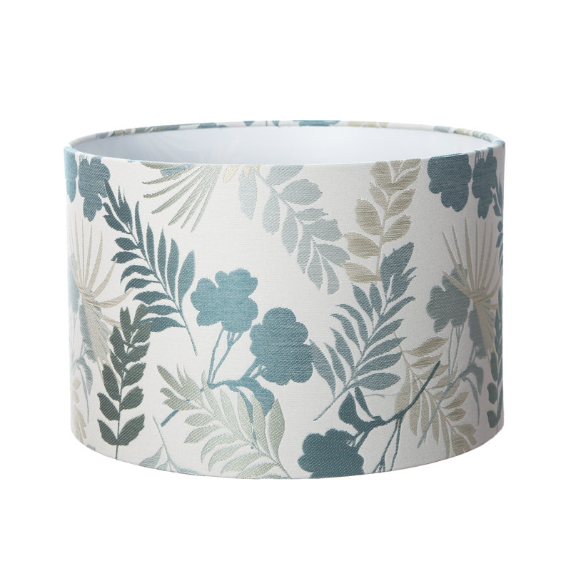 Werner Polyester Drum Lamp Shade ( Screw On ), 20cm H x 30cm  W x 30cm D, Blue/Grey