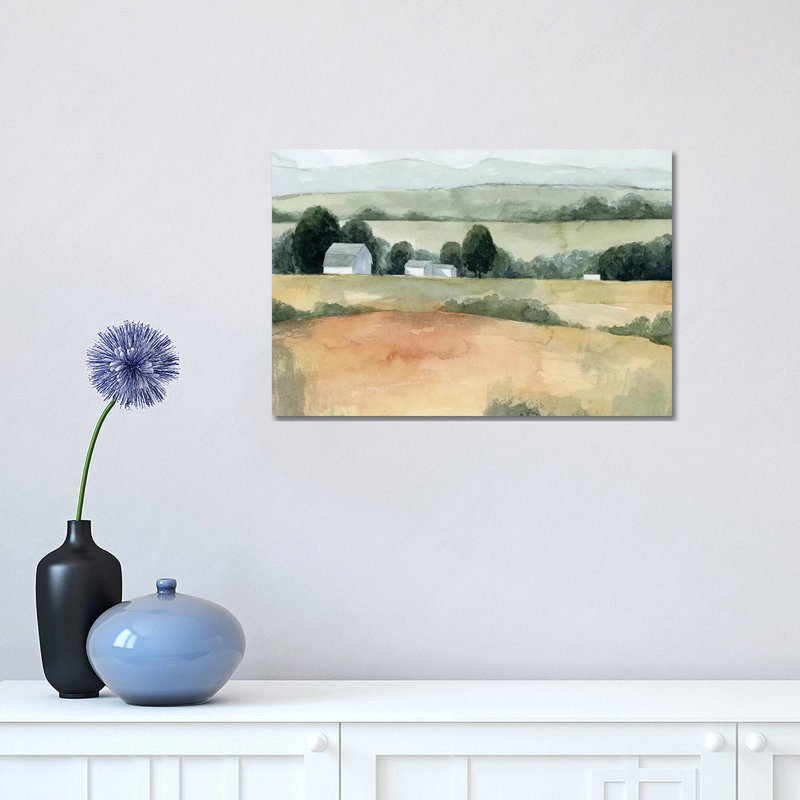 « Family Farm I » par Grace Popp, reproduction d’art, H 12 po x l 18 po x 1,5 po, Toile tendue, Pas de tapis