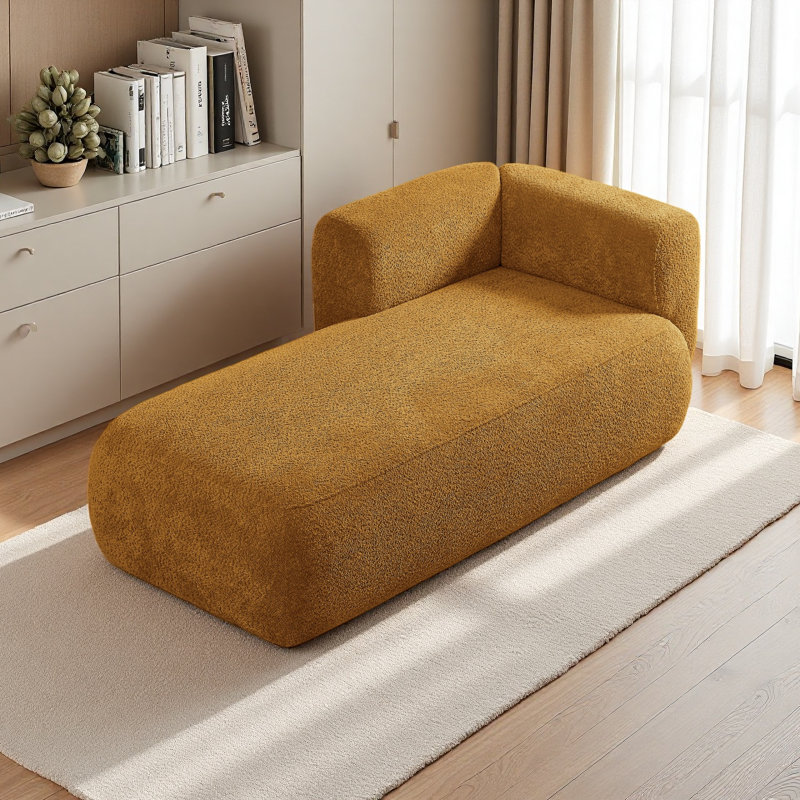 Méridienne Boucle Méridienne Fluffy, Orange, Orienté à gauche (vu de face)