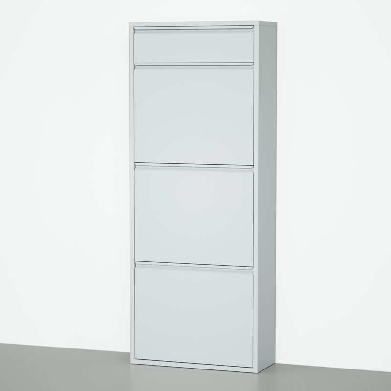 Shoe Cabinet Rack With Extra Top Drawer For Accessories, Gray
