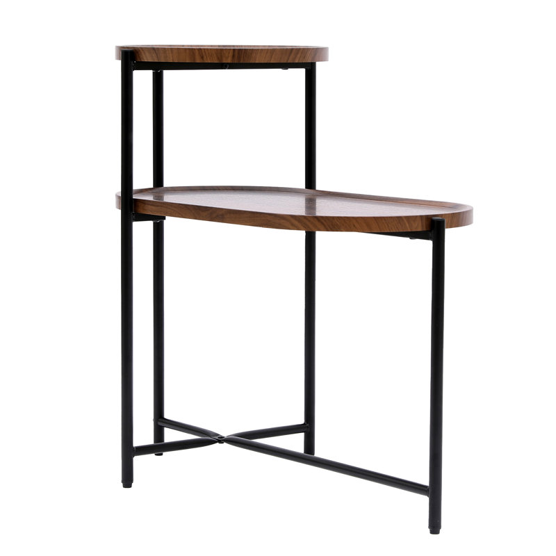 Small Coffee Tables 2-Tier Modern Sofa Side Table With Wood Storage Shelf Living Room End Tables Nightstands