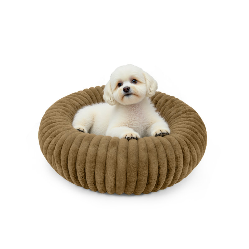 Lit pour chien Calming Donut, Tanné, Petit (H 7 po x l 24 po x P 24 po)