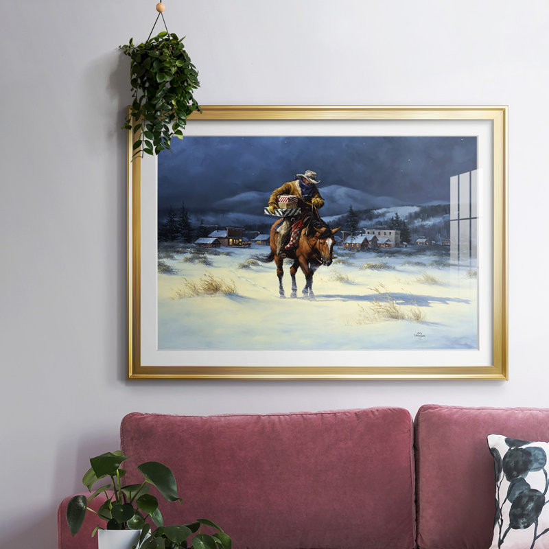 Bringing Christmas Home, reproduction d'art encadrée, Or, H 15 po x l 21 po x P 1,5 po
