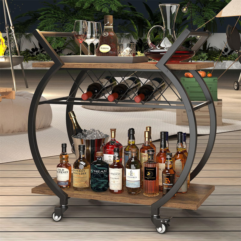 Bar Cart, Black/Brown