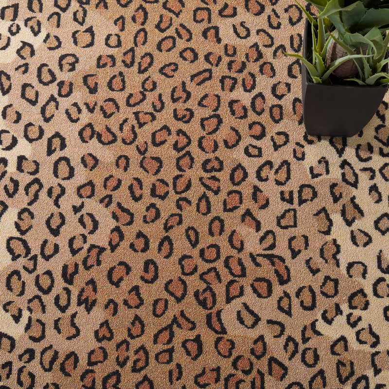 Journey Performance Machine Washable Animal Print Rug, Square 6'7"