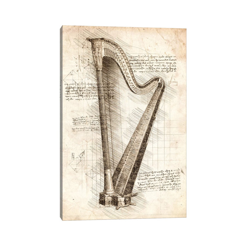 Harp by Cornel Vlad - Wrapped Canvas Print, 30.48cm H x 20.32cm W