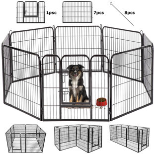 40'' H Panel Metal Exercise Pen With Door
