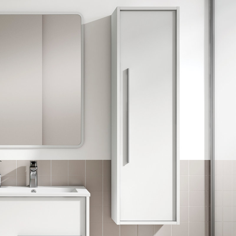 Bathroom Tall Side Cabinet AQUA Collection by DAX, White