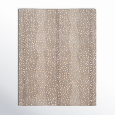 Rimma Animal Print Handmade Tufted Wool Light Gray/Taupe Area Rug