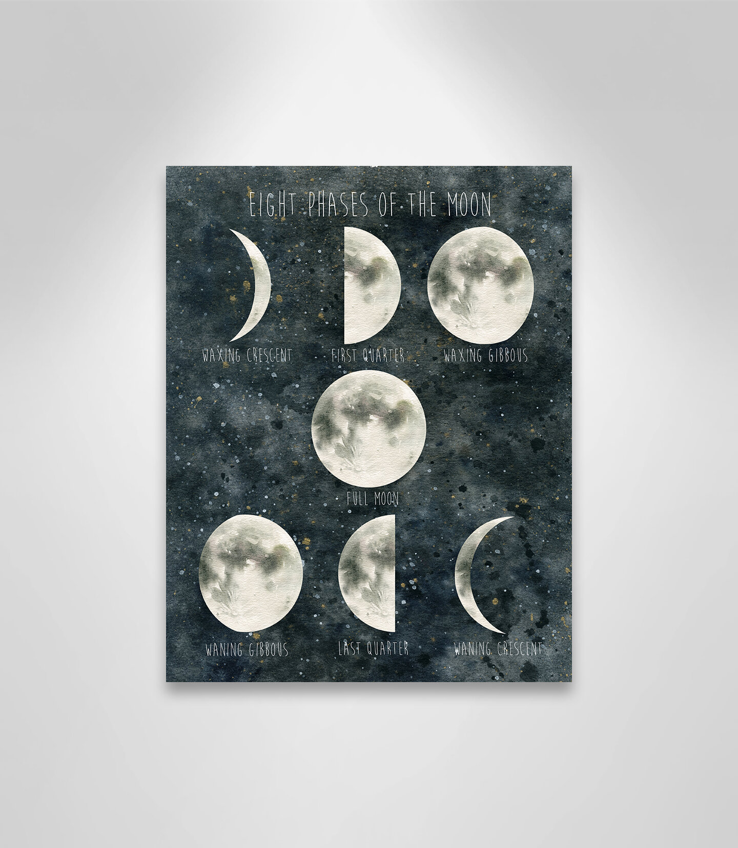 Neutral Moon Print, Beige Moon Art, Full Moon Art Print, Dreamy